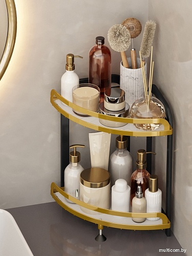 Домашний органайзер для косметики Happy Home HH-035B (черный/золото)