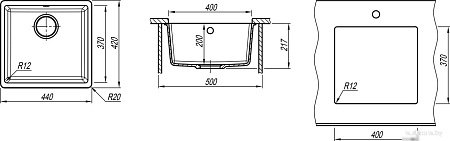 Кухонная мойка Aquasanita SQF102 (черный металлик 601)