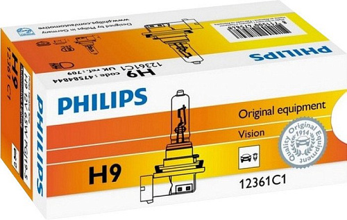 Галогенная лампа Philips H9 Vision 1шт [12361C1]