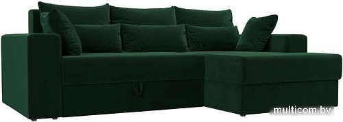 Угловой диван Mebelico Майами 15 114916 (правый, велюр, зеленый)