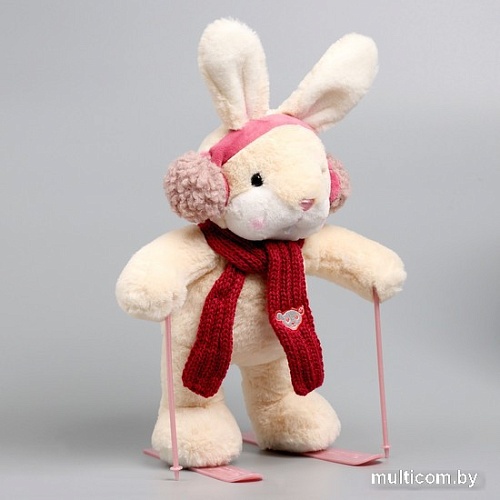 Классическая игрушка Milo Toys Little Friend Зайка на лыжах. Красный шарф 9905625