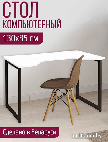 Стол Millwood Лофт Будапешт ДТ-4 130x85x75 (белый/металл черный)