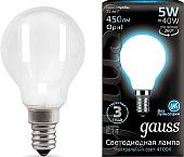 Светодиодная лампочка Gauss Filament Globe Opal E14 5W 4100K 105201205