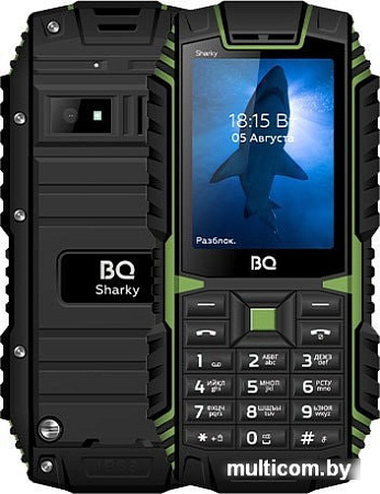 Мобильный телефон BQ-Mobile BQ-2447 Sharky (черный/зеленый)