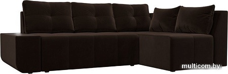 Угловой диван Mebelico Амадэус 109694 (правый, микровельвет, коричневый)
