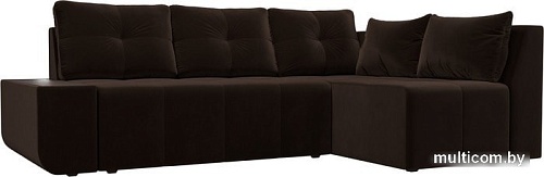 Угловой диван Mebelico Амадэус 109694 (правый, микровельвет, коричневый)