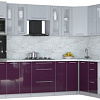 Готовая кухня Интерлиния Мила Пластик 1.68x3.0 PR (туманный глянец/слива/серый каспий)
