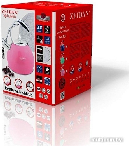 Чайник со свистком ZEIDAN Z-4231 (персиковый)