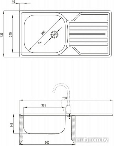 Кухонная мойка Deante Legato ZEL 3110 (декор)