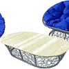 Набор садовой мебели M-Group Мамасан, Папасан и стол 12140310 (серый ротанг/синяя подушка)