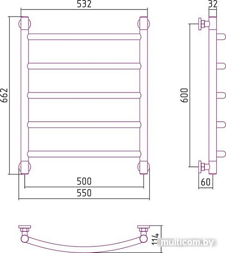 Полотенцесушитель Сунержа Галант+ 600x500 03-0200-6050