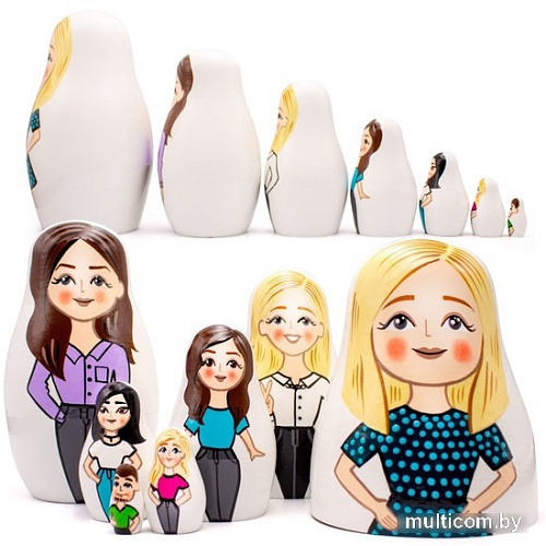 Развивающая игрушка Брестская Матрешка Матрешки - бизнес леди. Набор в офисной тематике (набор 7 шт)