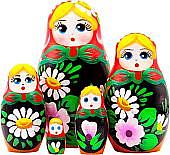 Развивающая игра Брестская Матрешка С цветами лилии и ромашки (набор 5 шт)
