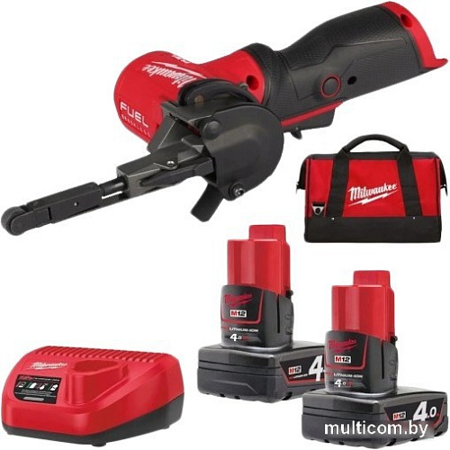 Ленточная шлифмашина Milwaukee M12 Fuel FBFL10-402B (с 2-мя АКБ, сумка)