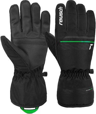 Горнолыжные перчатки Reusch Snow King 6201198-7716 (р-р 9, Black/Neon Green)