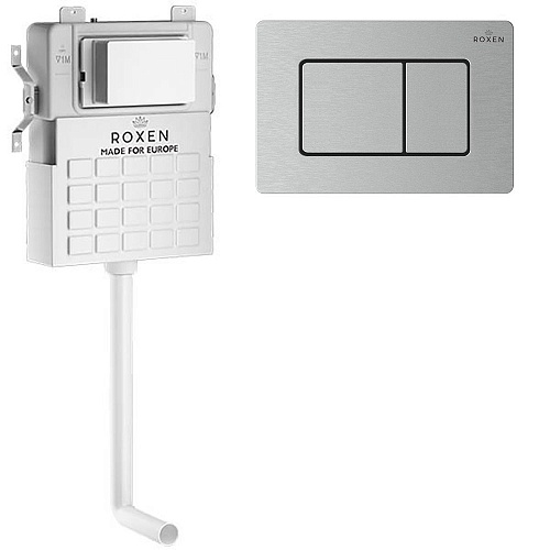 Инсталляция для унитаза Roxen для приставного унитаза Attach с кнопкой смыва 968400 (сатин)