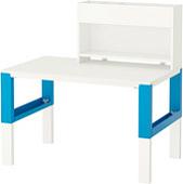 Письменный стол Ikea Поль (белый/синий) [391.289.55]