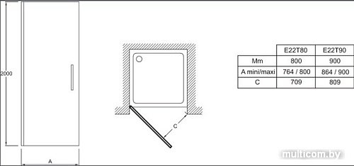 Душевая дверь Jacob Delafon Contra E22T80-GA