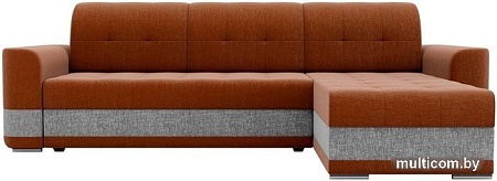 Угловой диван Mebelico Честер 61125 (правый, рогожка, коричневый/серый)