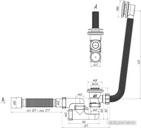 Сифон Ани Пласт EC255BL