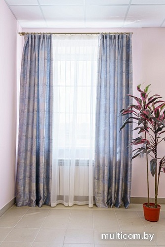 Комплект штор Decoretto Гранж ГСС-K5 2.25x2.6 м (синий/серый, 2 шт)