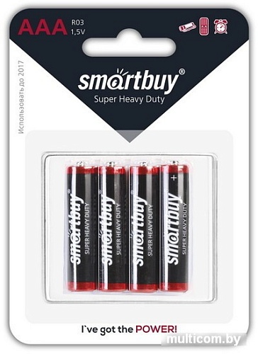 Батарейки SmartBuy AAA 4 шт. [SBBZ-3A04B]