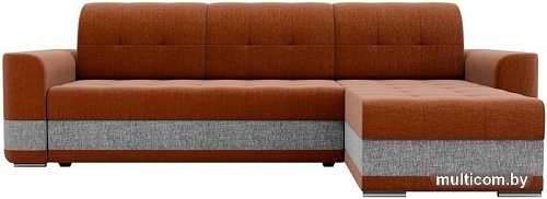 Угловой диван Mebelico Честер 61125 (правый, рогожка, коричневый/серый)