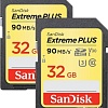 Карта памяти SanDisk Extreme Plus SDHC SDSDXWF-032G-GNCI2 2x32GB