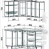 Готовая кухня Интерлиния Мила Пластик 1.2x1.5 (туманный глянец/антрацит/бискайская сосна)