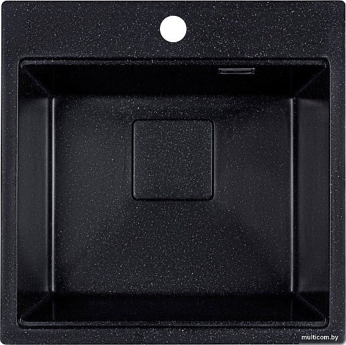 Кухонная мойка Marblan Comfort 50 (черный, с сифоном и колландером)