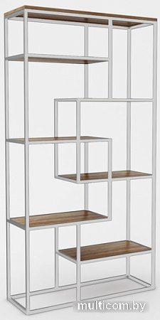 Стеллаж Hype Mebel Зиг-Заг-2 120x200 (белый/дуб галифакс олово)