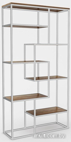 Стеллаж Hype Mebel Зиг-Заг-2 120x200 (белый/дуб галифакс олово)