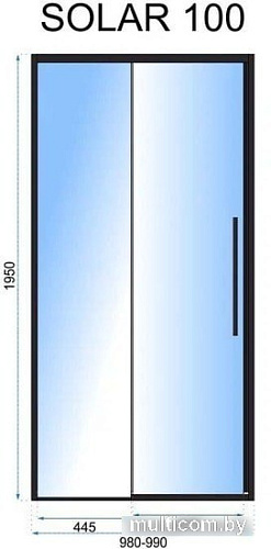 Душевая дверь Rea Solar 100 (золото/прозрачное стекло)