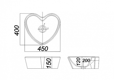 Умывальник Sanita Luxe Love is 45x40 (красный)