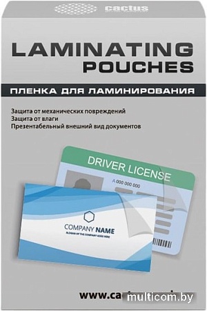 Пленка для ламинирования CACTUS глянцевая 65x95, 100 мкм, 100 л