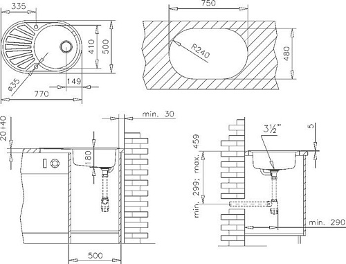 Кухонная мойка TEKA DR 77 1B 1D (40127303)