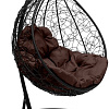 Подвесное кресло M-Group Капля 11020405 (черный ротанг/коричневая подушка)