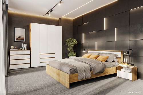 Комод Mio Tesoro Некст 1 4 ящика (дуб золотой/белый)