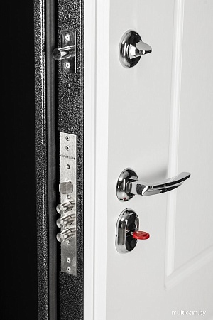 Металлическая дверь Guard Термо MG109 96x205 левая (черное серебро/белый ясень)