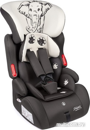 Детское автокресло Siger Космо Lux Animals Слон (серый/бежевый)