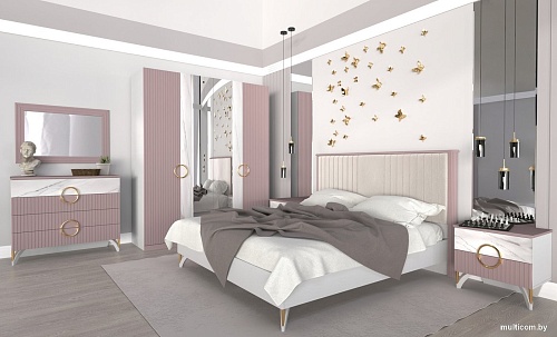 Кровать ФорестДекоГрупп Никея 180 (пудра)