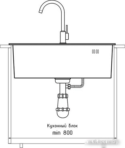 Кухонная мойка GranFest Metal нержавеющая сталь AISI 304 PVD GF-6545 Графит (с сифоном)