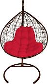 Подвесное кресло M-Group XL 11120206 (коричневый ротанг/красная подушка)