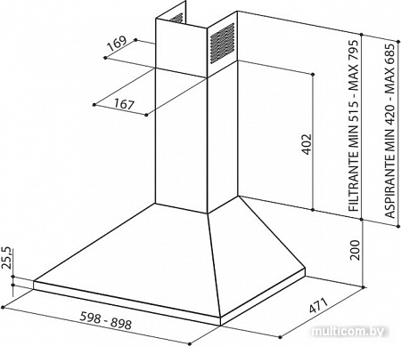 Кухонная вытяжка Faber Value SL 3 X A60