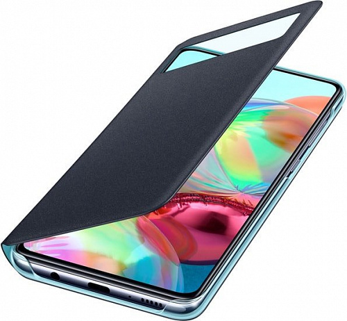 Чехол Samsung S View Wallet Cover A71 (черный)