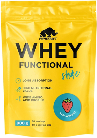 Протеин Prime Kraft Whey Functional Shake (900 г, клубника)