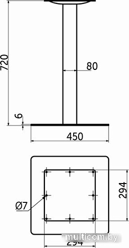 Подстолье для стола AksHome Locus 720 (черный)