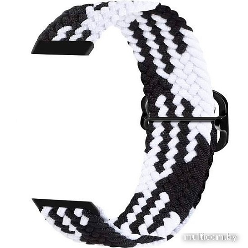 Ремешок Rumi Wick из плетеного нейлона для Huawei Band 7 (черный/белый)