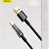 Кабель Baseus Explorer Series Auto Power-Off Fast Charging USB Type-A -USB Type-C (1 м, черный)
