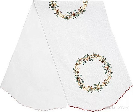 Дорожка на стол Tkano Essential Festive wreath TK24-TR0007 (белый)